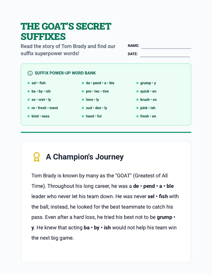 Brady Suffix Passage Updated