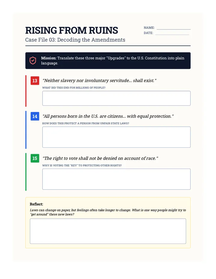 Amendment Decoder Sheet