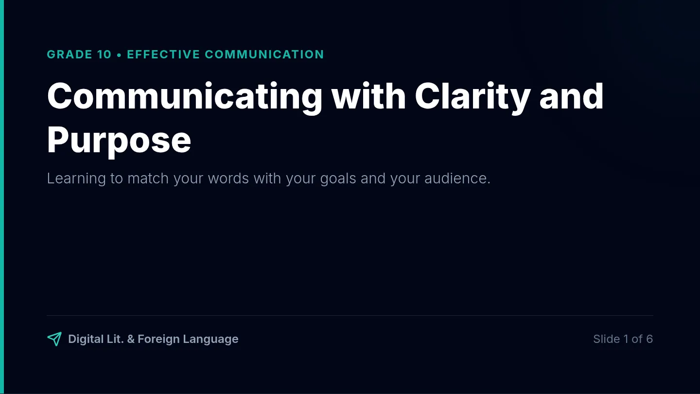 Clarity and Purpose Slides