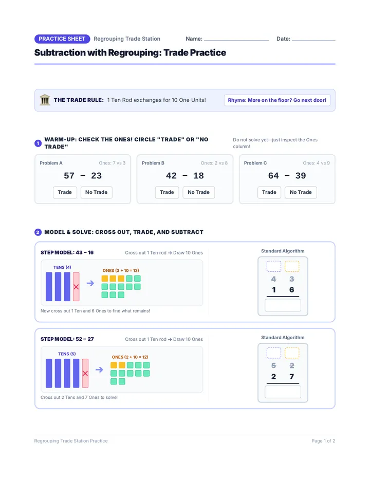 Trade Station Practice Worksheet