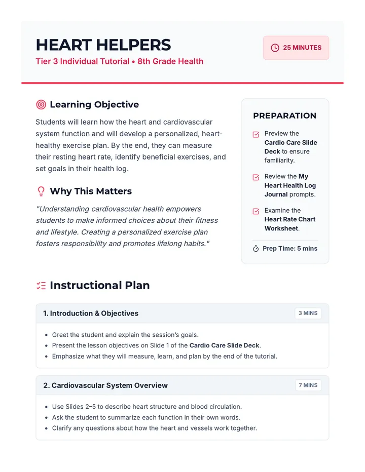 Heart Helpers Lesson Plan