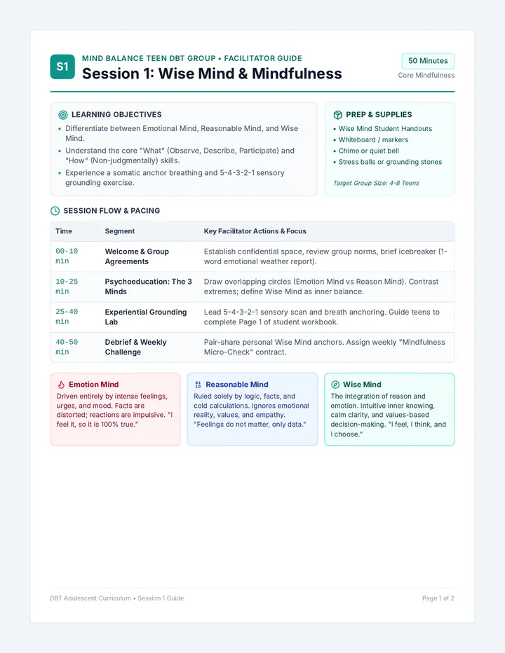 Wise Mind Facilitator Guide