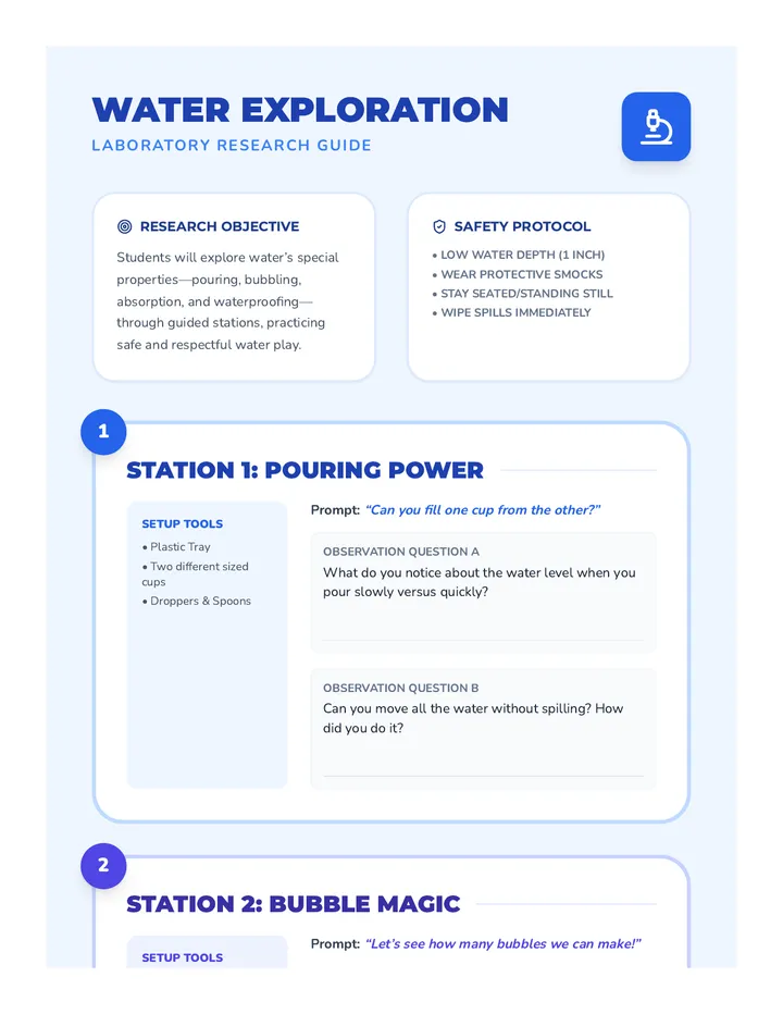 Water Exploration Activity Guide