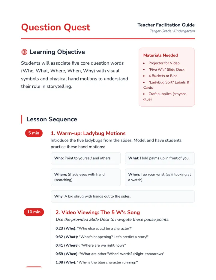 Question Quest Teacher Guide