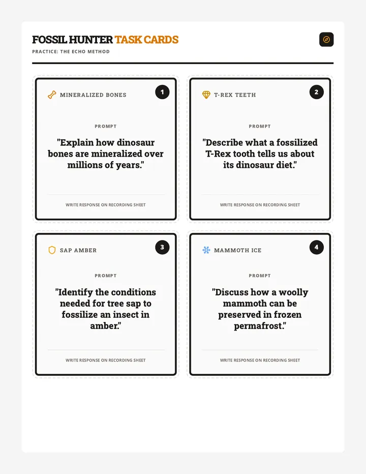Fossil Hunters Task Cards