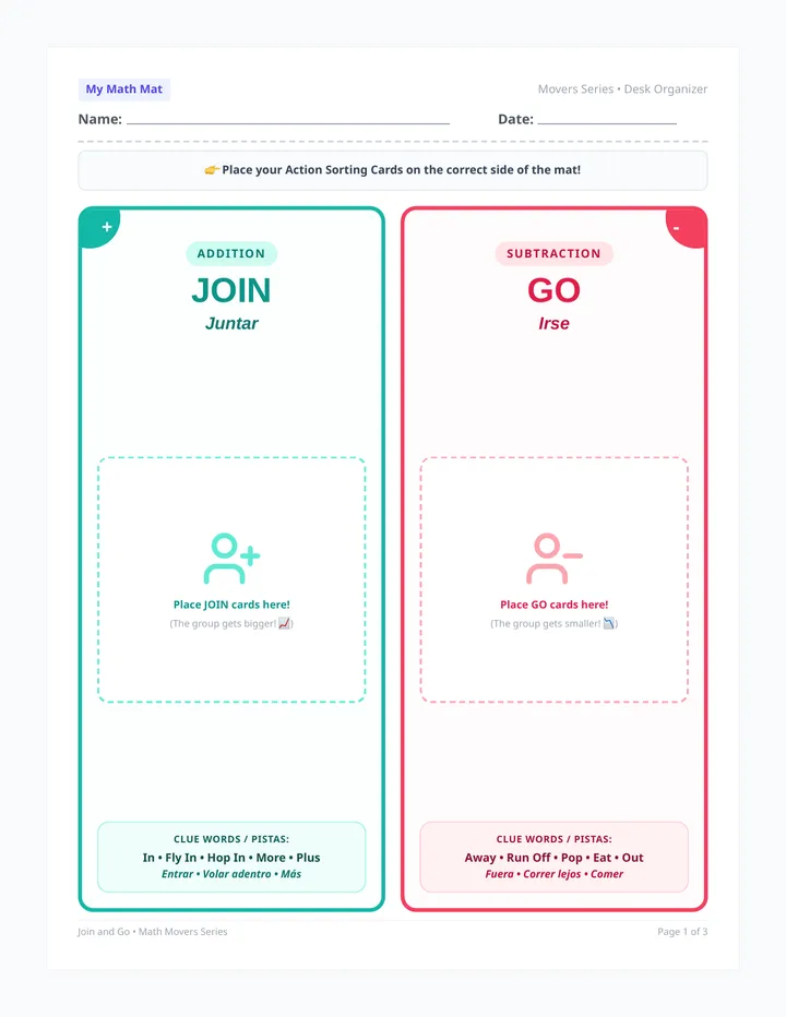 Action Story Printable Cards