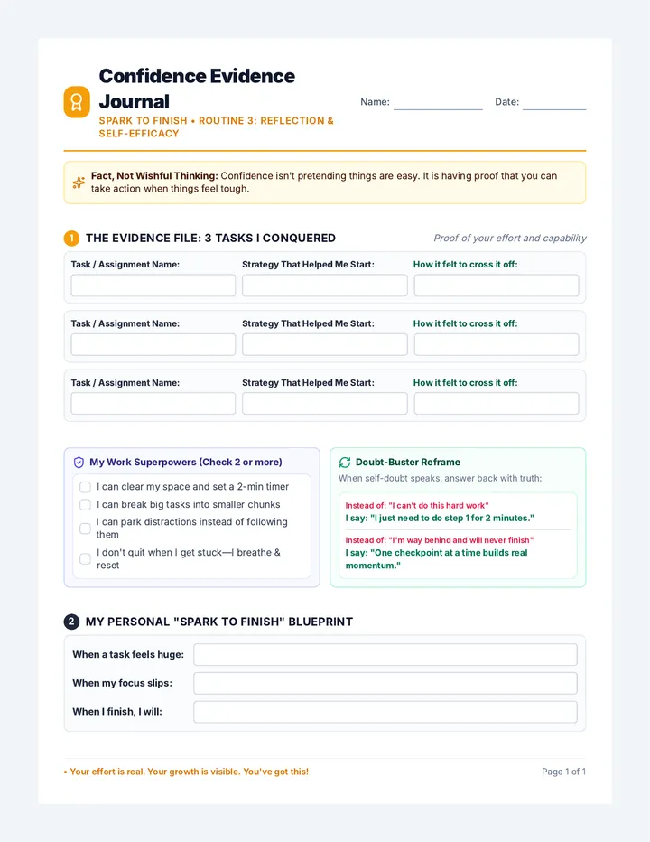 Confidence Evidence Journal