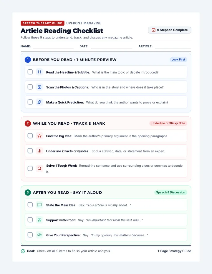 Article Reading Checklist