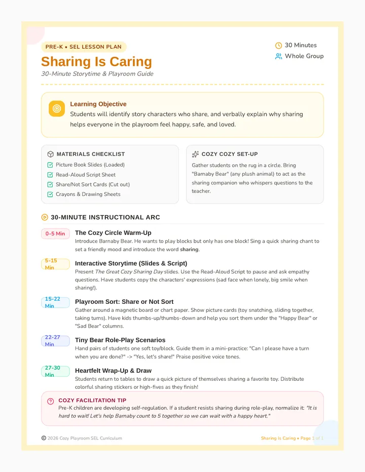 Storytime Sharing Plan