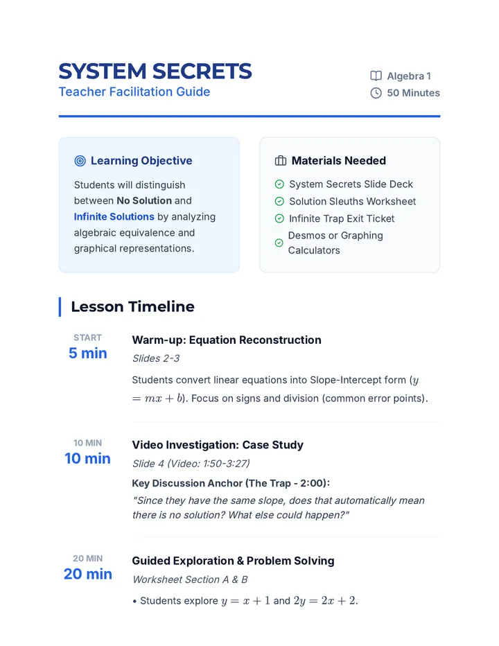 Solution Sleuths Teacher Guide
