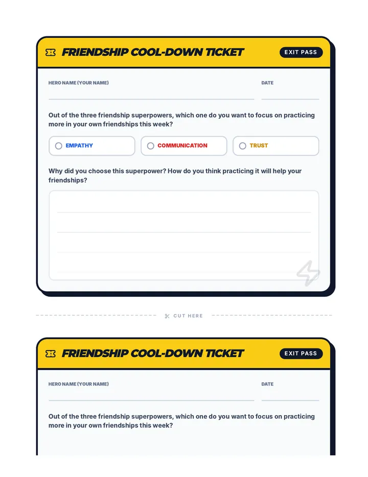 Friendship Cool-Down Ticket