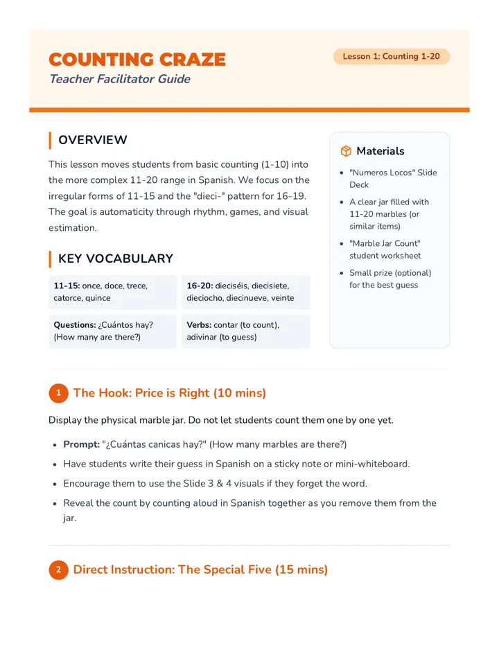 Counting Craze Facilitator Guide