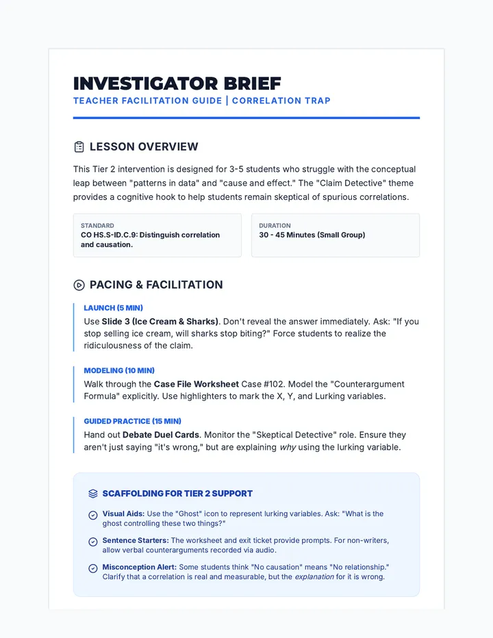 Investigator Brief Teacher Guide