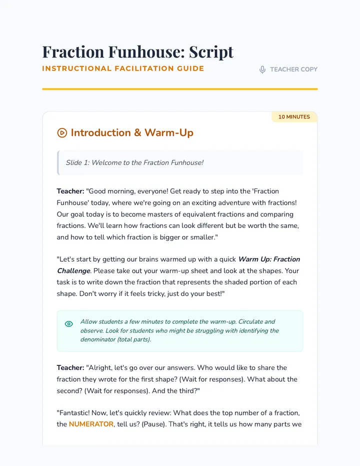 Fraction Funhouse Script