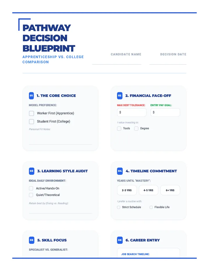 Pathway Decision Blueprint Worksheet