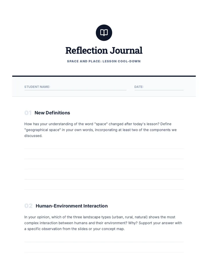 Reflection Journal Prompt