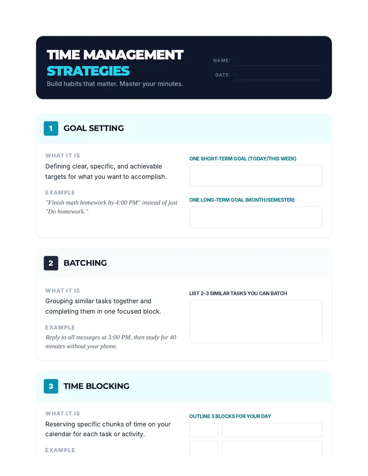 Minutes Strategies Handout