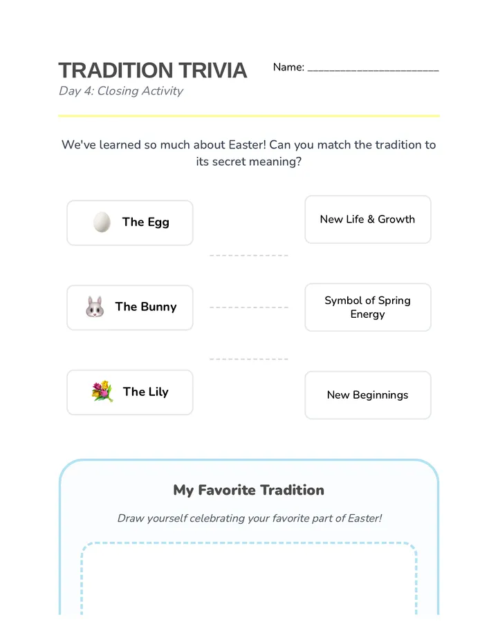 Tradition Trivia Card