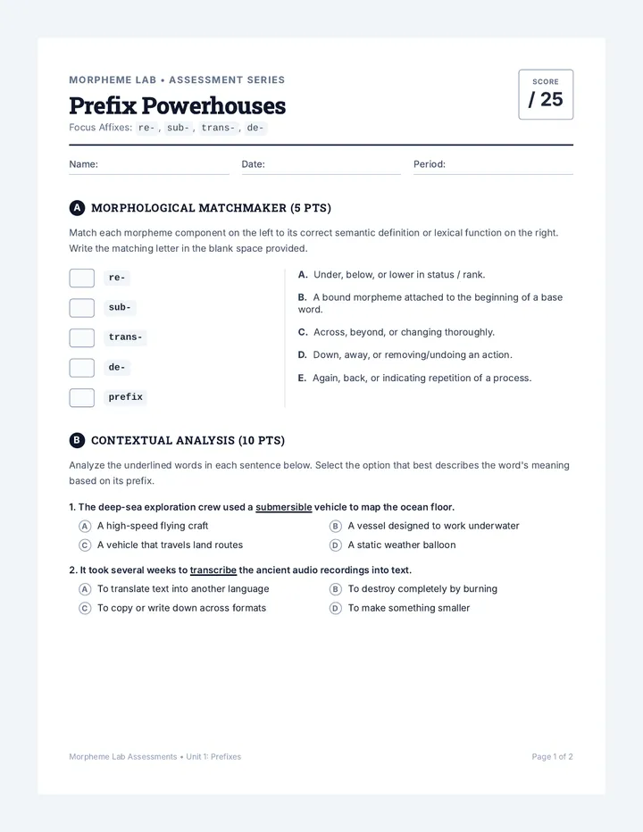 Prefix Powerhouses Quiz