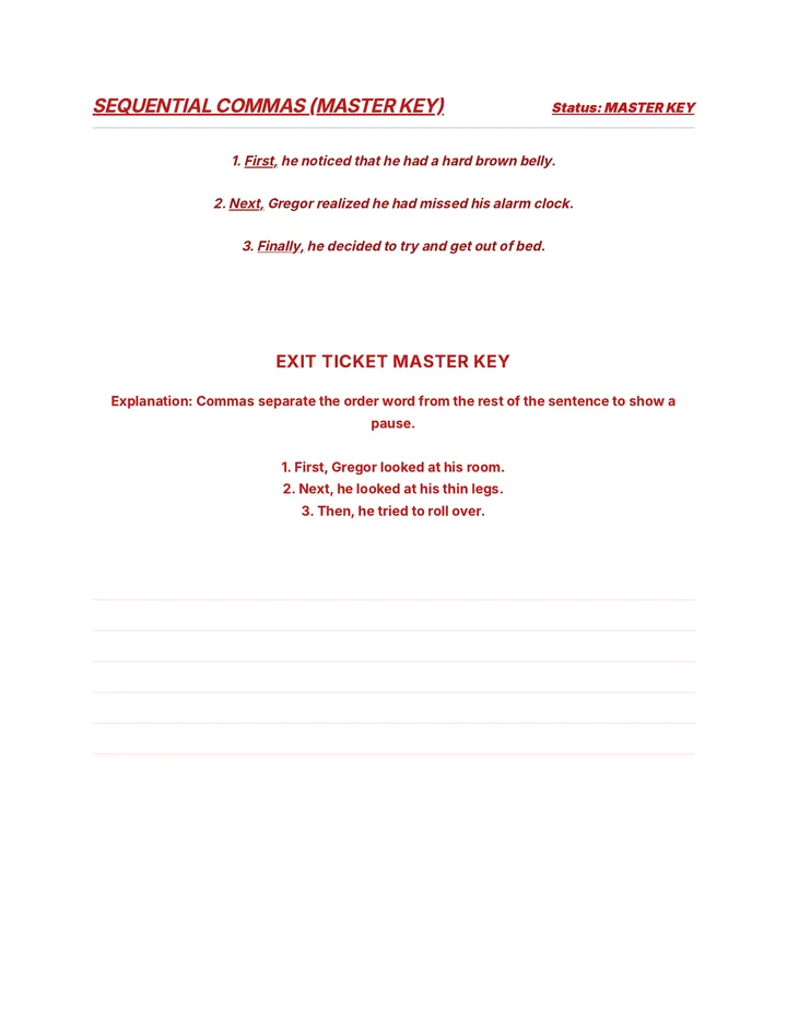 Sequential Commas Master Key V1