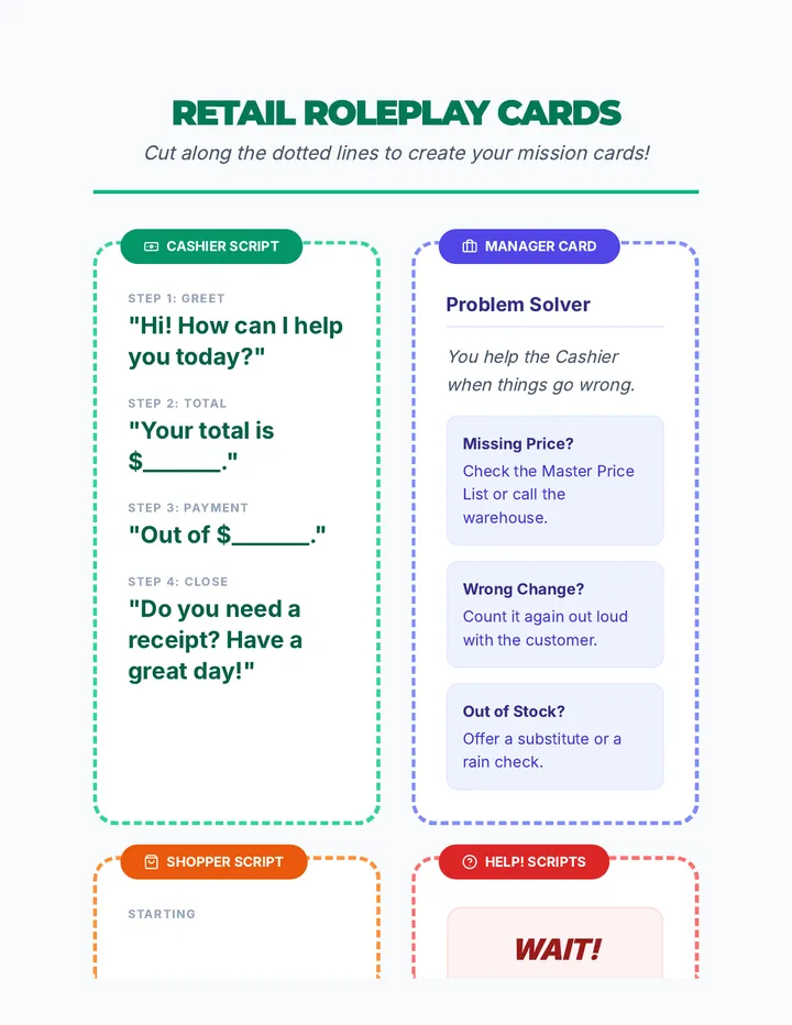 Retail Roleplay Cards
