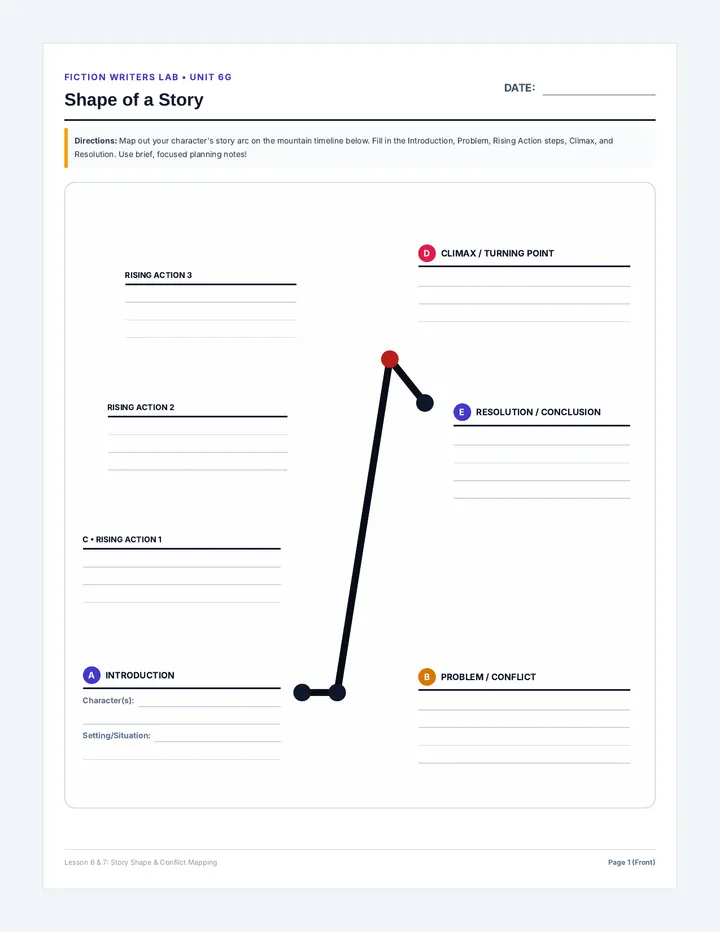 Story Shape and Conflict Worksheet