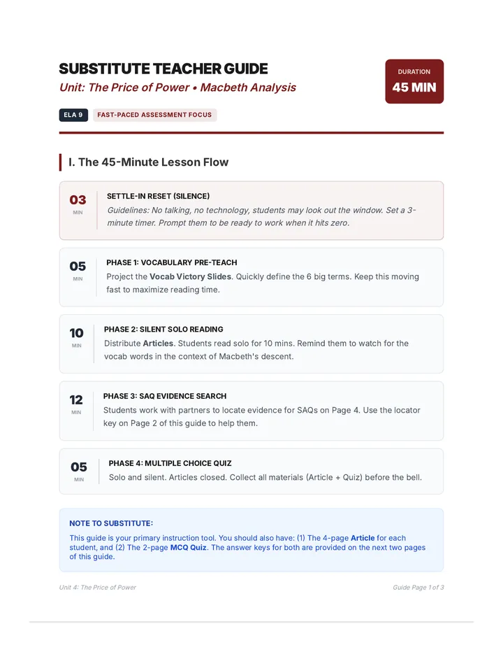 Macbeth Sub Guide