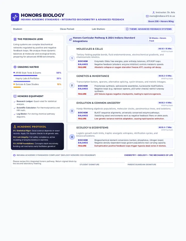 Honors Biology Syllabus Infographic