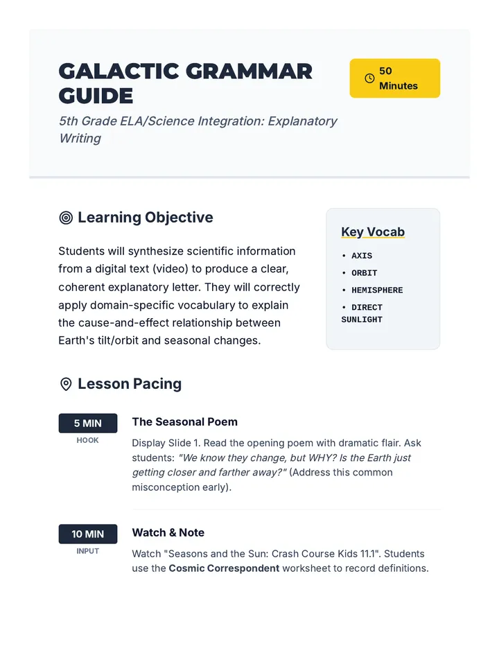 Galactic Grammar Guide
