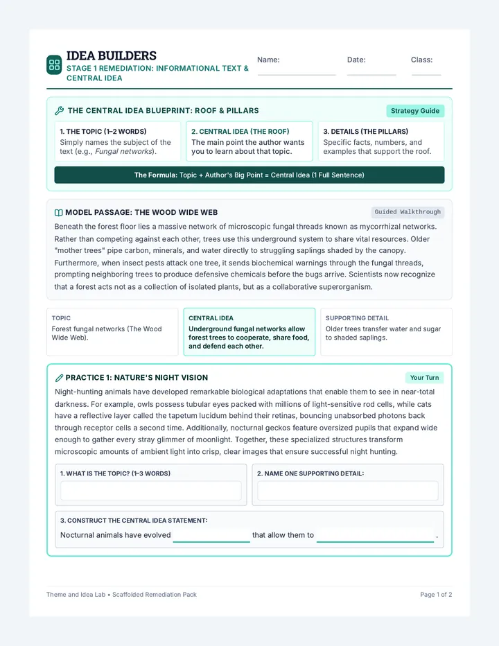 Idea Builders Worksheet