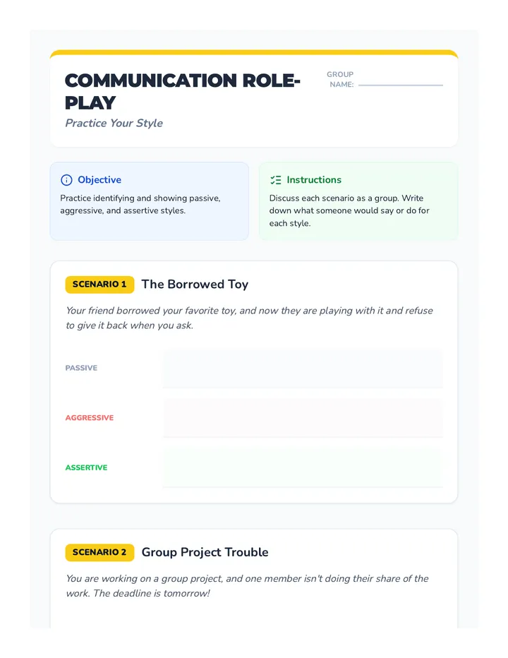Communication Styles Role Play Activity