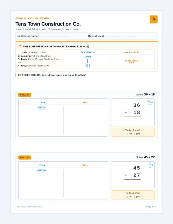Tens Town Worksheet