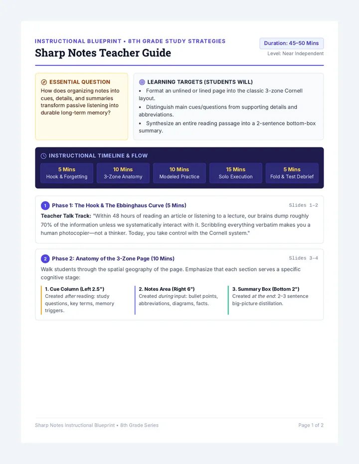 Sharp Notes Teacher Guide
