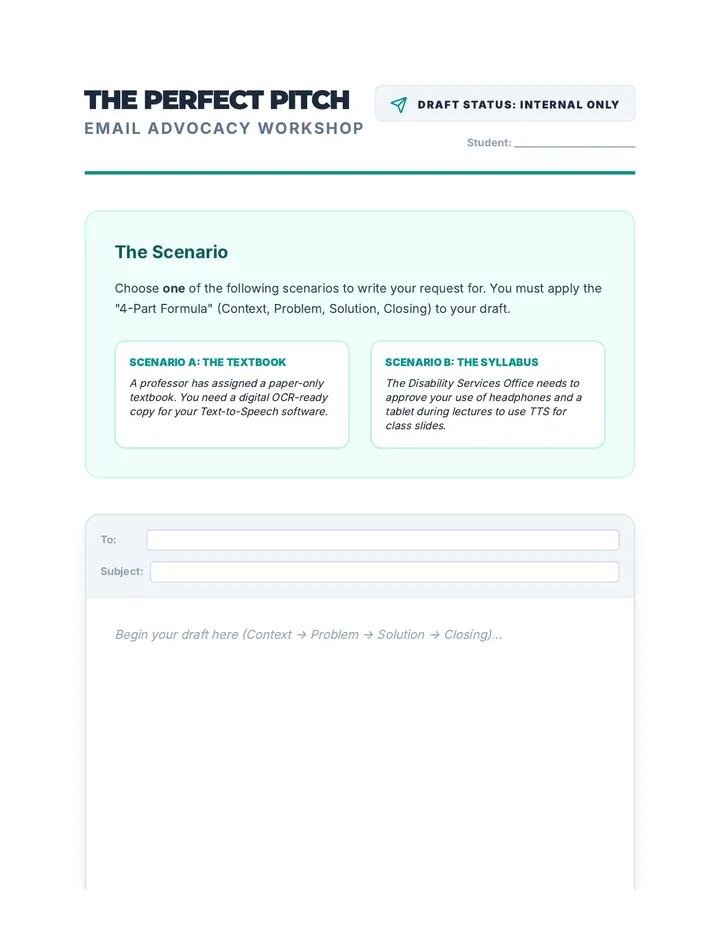 The Perfect Pitch Worksheet