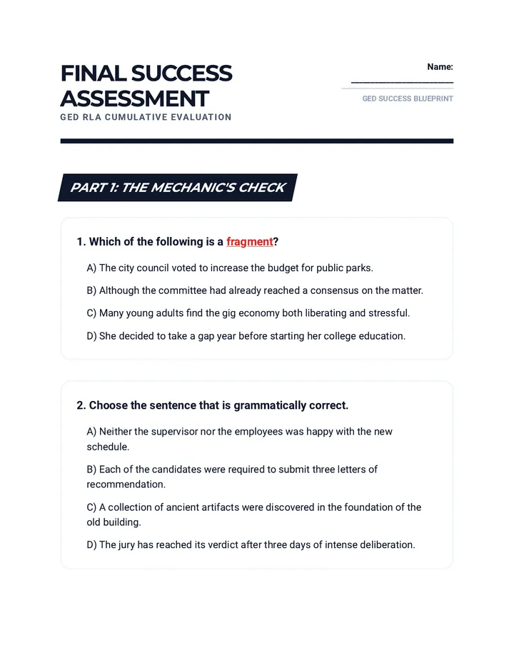 Final Success Assessment