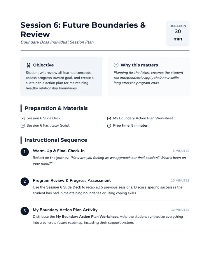 Session 6 Lesson Plan