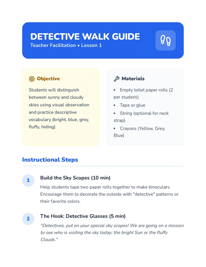 Detective Walk Teacher Guide