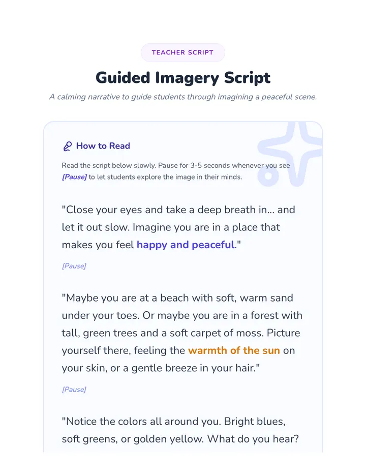Guided Imagery Script