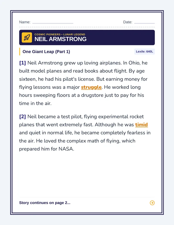 Armstrong Achievement Worksheet