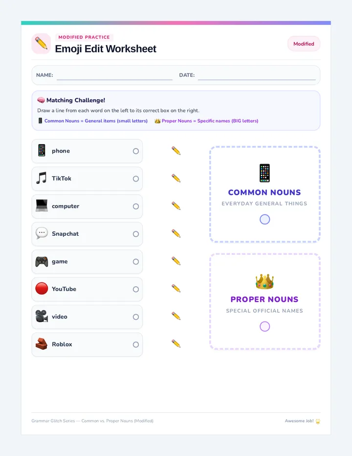 Emoji Edit Worksheet