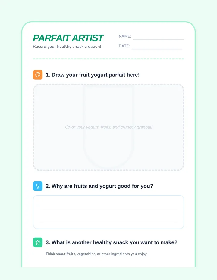 Parfait Artist Worksheet