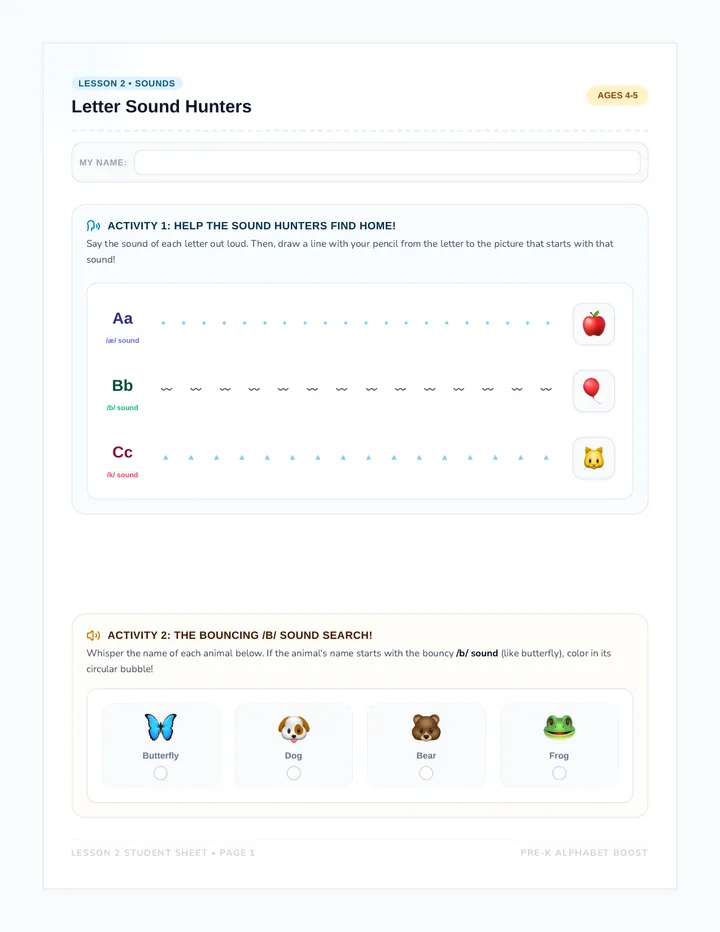Letter Sounds Worksheet
