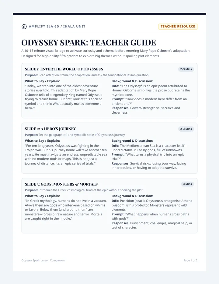 Odyssey Spark Teacher Guide