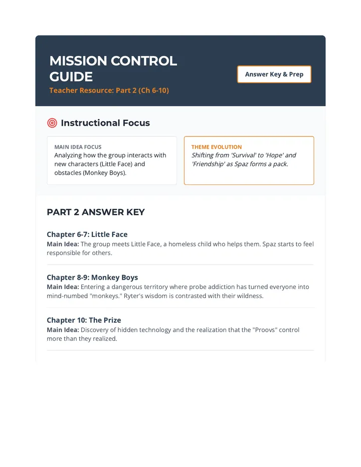 Mission Control Part 2 Teacher Guide