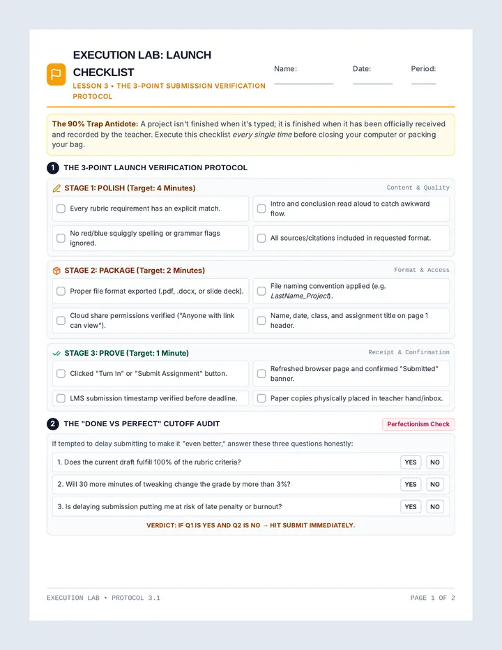 Launch Checklist Handout