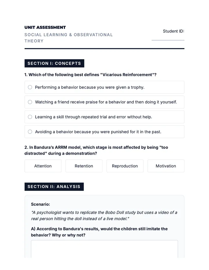 Social Learning Assessment