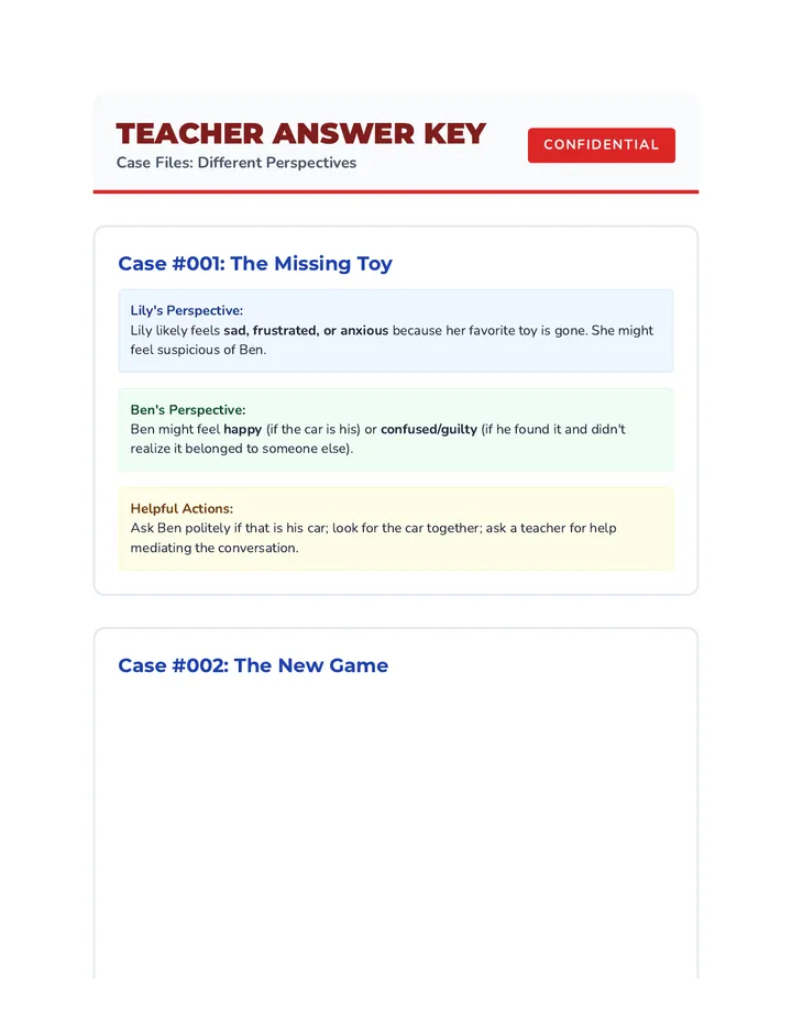 Different Perspectives Answer Key