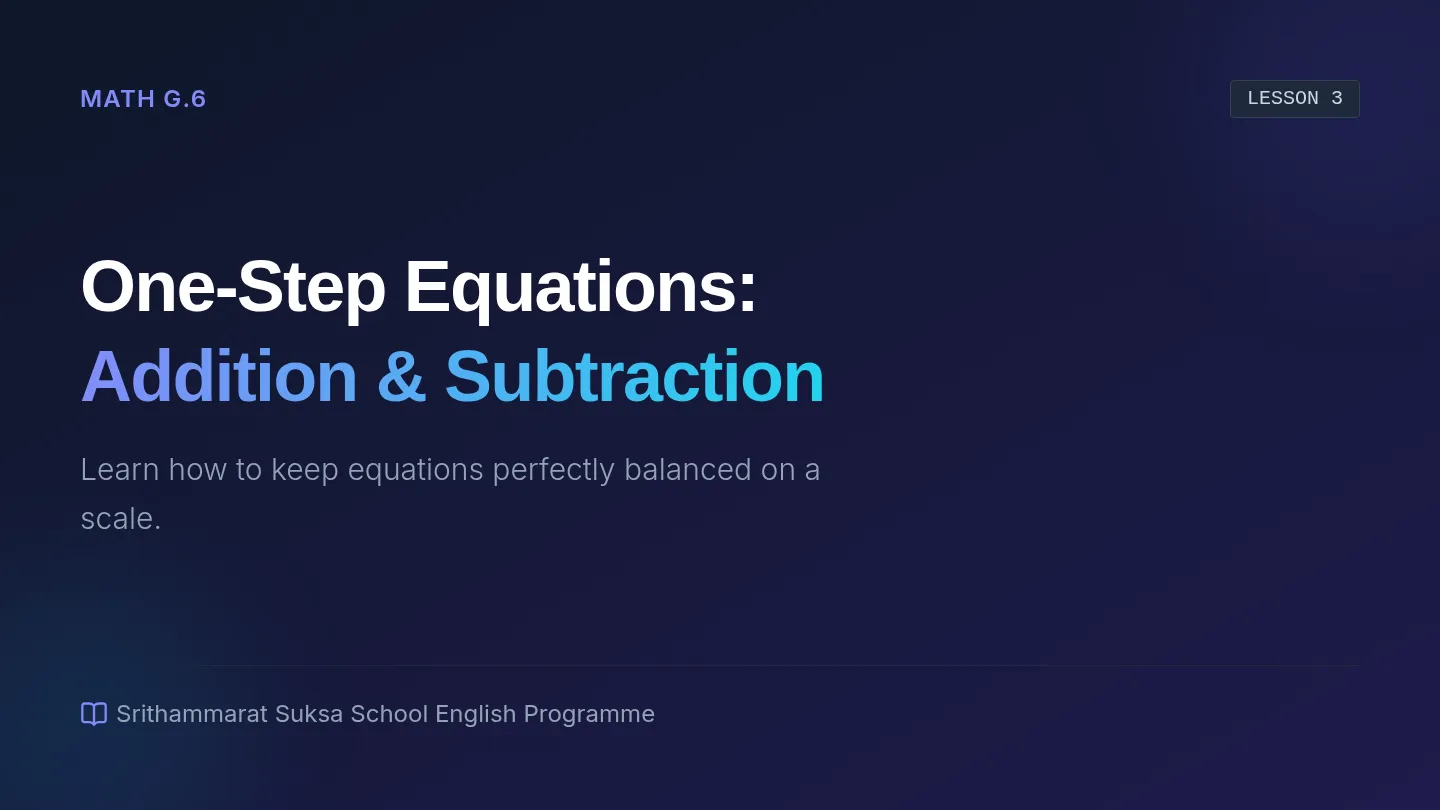 OneStep Equations Addition Subtraction Slides