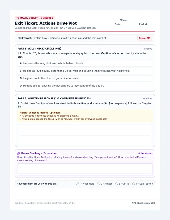 Cloud Clash Exit Ticket