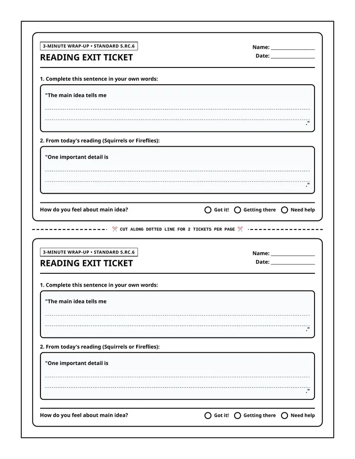 Quick Check Exit Ticket